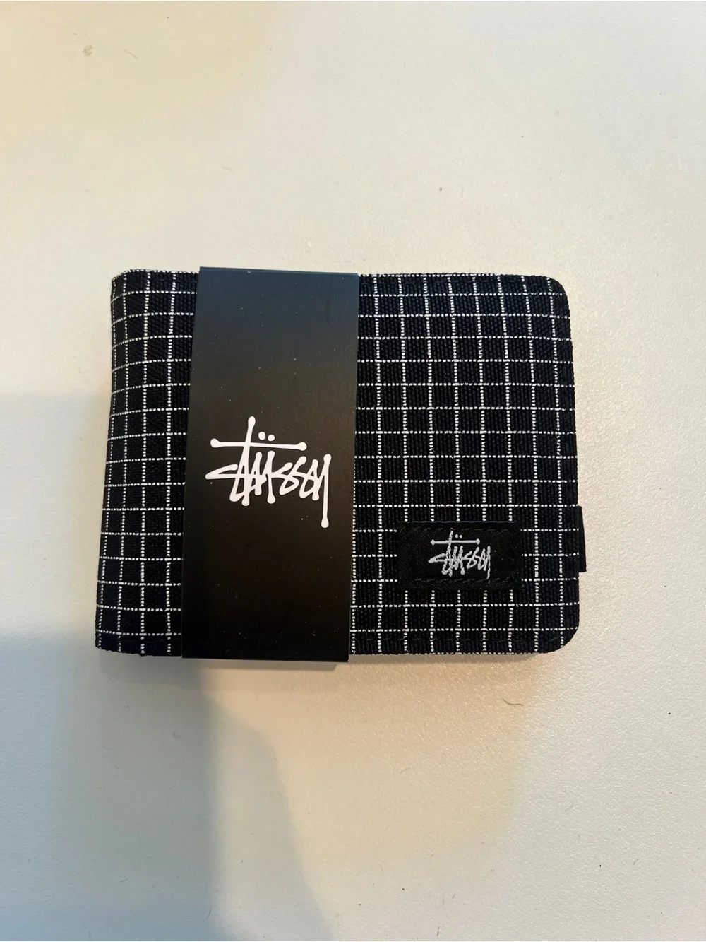 Stussy Canvas Wallet Black Grid